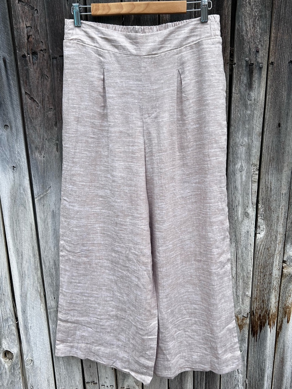 Ella Moss Wide Leg Pant Linen Viscose Tan M